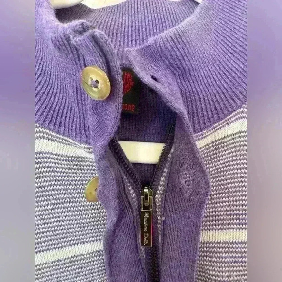 VINTAGE Royal Testimony purple striped super soft men’s sweater - Picture 5 of 5